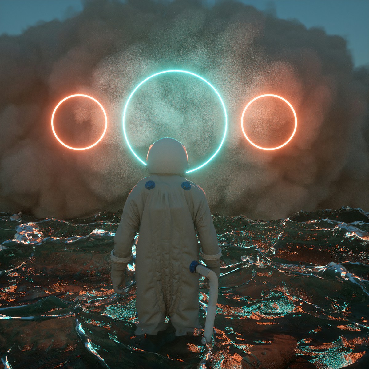 a person in a white suit